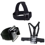 Phot-R Adjustable Head Chest Wrist Strap Mount Belt Kit for GoPro Hero 2 3+ 4 5