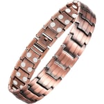 Kopparmagnetarmband för män lindrar smärta vid artrit Elegant 99,99 % ren koppararmband med kraftfulla magneter med dubbla rader