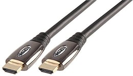 Pro Signal PSG03834 High Speed 4K UHD HDMI Lead with Ethernet, Chrome Connectors, Gold Plated, 1m Black