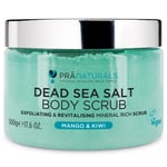 PraNaturals Dead Sea Salt Bath Body Scrub Mango & Kiwi Organic Mineral-Rich 500G
