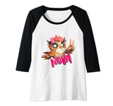 Womens NOVA - Adorable girl name with cute OWL Raglan Baseball Tee