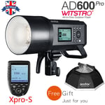 UK Godox AD600Pro 600Ws TTL HSS Outdoor Flash+XPRO-S for Sony+120cm softbox Kit