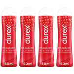 Durex Play Strawberry Flavoured Lubricant 4 Bottles (50ml) Condom Friendly