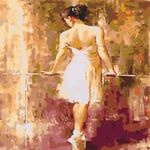 Paint by Numbers DIY Oil Painting kit Ballet Girl Back 40x50cm Modern Pop Hand Digital Painting oil Tablet Adults and Kids Beginner Gift Kits Pre-Printed Canvas Colorful Wall Art Home Decor T6132