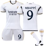 23-24 Real Madrid Hemma Barnfotbollsdräkt nr 9 Mbappé Kids 28(150-160cm)
