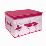 Large Storage Toy Box Collapsible Ballerina Design Kids Room Folding Jumbo Chest