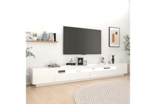 TV-taso LED-valoilla valkoinen 300x35x40 cm - Valkoinen