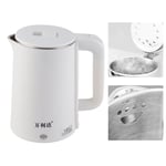 (White)Electric Kettle 2.3L Stainless Steel Double Layer Anti Sclading BG
