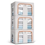 Lesfit Foldable Fabric Storage Boxes (66L), Set of 3