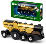 BRIO Mighty Gold Action Locomotive Battery Powered Train for Kids Age 3 Years Up