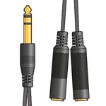 AV:Link | 6.3mm Stereo Jack Headphone/Audio Splitter Lead | 0.2m