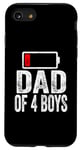 iPhone SE (2020) / 7 / 8 Dad of 4 Boys low battery from Son Father's Day Birthday Case