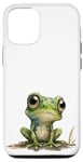 Coque pour iPhone 12/12 Pro Grenouille mignonne et amusante. Vert. Amoureux des grenouilles. Amoure