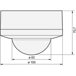 Närvaro. sensor P41LR 230V sekundär 32-37m 360° överbyggnad