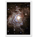 Hubble Space Telescope Image Cepheid Variable Super Star RS Puppis Light Echo Phenomenon Bright Flashes In Nebula Art Print Framed Poster Wall Decor