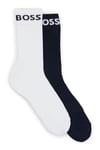 BOSS Mens Pack Sport Crew Socks White/Dark Blue 9-11