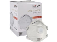 Støvmaske med ventil FFP2NR D anvendes ved faste partikler og flydende aerosoler med lav til middel giftighed, pakke med 10stk