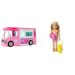 Barbie 3-In-1 Dream Camper Vehicle - Transforming RV Playset with Pool & It Takes Two Chelsea Camping Doll with Pet Owl & Accessories, 3 to 7 Year Olds