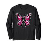 Melanoma Skin Cancer Awareness Ribbon Butterfly For Women Long Sleeve T-Shirt