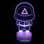 3D Touch-lampa Barn Nattlampor 7 Färger Med Fjärrkontroll Bläckfisk Spel