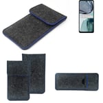 Protective cover for Motorola Moto G62 5G dark gray blue edge Filz Sleeve Bag Po