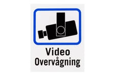 DELTACO skilt - videoovervågning - video overvågning - 80 x 100 mm - plastik (pakke med 2)