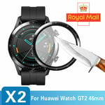 2 x For Huawei Watch GT2 46mm SmartWatch Curved Film Full Cover Screen Protector