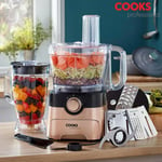 Food Processor Blender Chopper Grater 3.5L Compact 1000W Rose Gold & Black