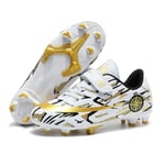 Barn Fotbollsskor Gräs Konstgräs Inomhus Fotboll Casual Utomhus Sport X1577A WhiteGold 30