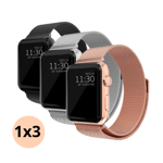 Apple Watch 45mm Series 9 Kit Armband Milanese Loop svart, silver, roséguld