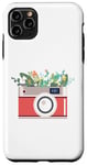 Coque pour iPhone 11 Pro Max Photographie appareil photo vintage fleurs mignonnes