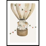 Gallerix Poster Elephant In Hot Air Balloon 50x70 5028-50x70