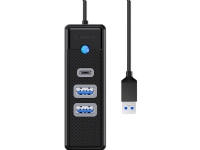 Adapter USB Hub till 2x USB 3.0 + USB-C Orico, 5 Gbps, 0,15m (svart)