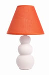 fisura. - Lampe de chevet en céramique. Lampe de table moderne blanche et orange. Petite lampe de table en céramique. Prise européenne. Hauteur: 32 cm.