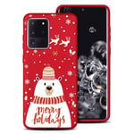 ZhuoFan Case for Samsung Galaxy A51 4G, Slim Silicone Matte Phone Cases Christmas TPU Back Cover Shockproof with Cute Cartoon Design Couple Gift 6.5 inch for Girls Samsung A51 4G Case, Snowman