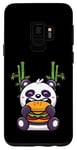 Coque pour Galaxy S9 Panda amusant pour les amateurs de hamburger pour hommes, femmes, enfants Cheeseburger