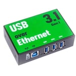 DELTACOIMP 3-port Usb Via Ethernet Hub, 3.1 Gen 1, 900ma, Svart