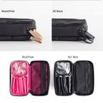 Waterproof Double Zipper Cosmetic Makeup Brush Bag Case Travel O Pink