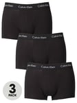 Calvin Klein 3 Pack Low Rise Trunks - Black, Black, Size L, Men