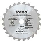 Trend CraftPro TCT Positive Hook Cross-Cutting Combination Mitre Saw Blade, 250mm Diameter, 30mm Bore, 24 Teeth, 2.16mm Kerf, +7° Hook, CSB/CC25024T
