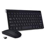 TKOOFN 2.4G Wireless Keyboard & Mouse Set Combo (QWERTY US Layout), Small Portable Keyboard + Silent Wireless Mouse for Desktop Computer PC Laptop Notebook Windows Mac, Perfect for Business Trip