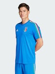 adidas Italy DNA 3-Stripes Tee, Blue, Size S, Men