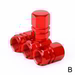 4st Aluminium Bildäck Ventil Kåpor Däck Ventil Cover Luftdamm Red 4pcs