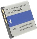 Batteri til NP-120DBA for Casio, 3.6V, 630 mAh