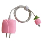 Silikonbeskytter for Apple 18W / 20W Lader - Tulipan - Rosa
