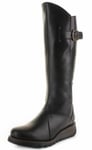 Fly London Mol 2 Black Leather Womens Knee Hi Boots