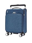 Rock Luggage Rocklite Dlx 8 Wheel Soft Unique Lightweight Cabin Suitcase - Denim Blue