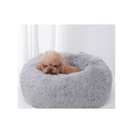 Hundmatta, Kudde & Säng, Plysch Donutformad Hundhus & Lugnande Säng, Anti-Ångest - Bekväm Säng för Mellanhundar - Bättre Sömn 100cm Ytterdiameter
