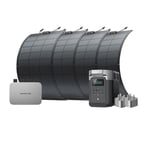 Micro-onduleur avec générateur solaire-EF ECOFLOW PowerStream avec Delta 2 et Panneaux solaires flexibles 100 Wx4, Smart Plugs x 2