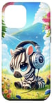 iPhone 12 Pro Max Kawaii Zebra Headphones: The Zebra's Rhythm Case